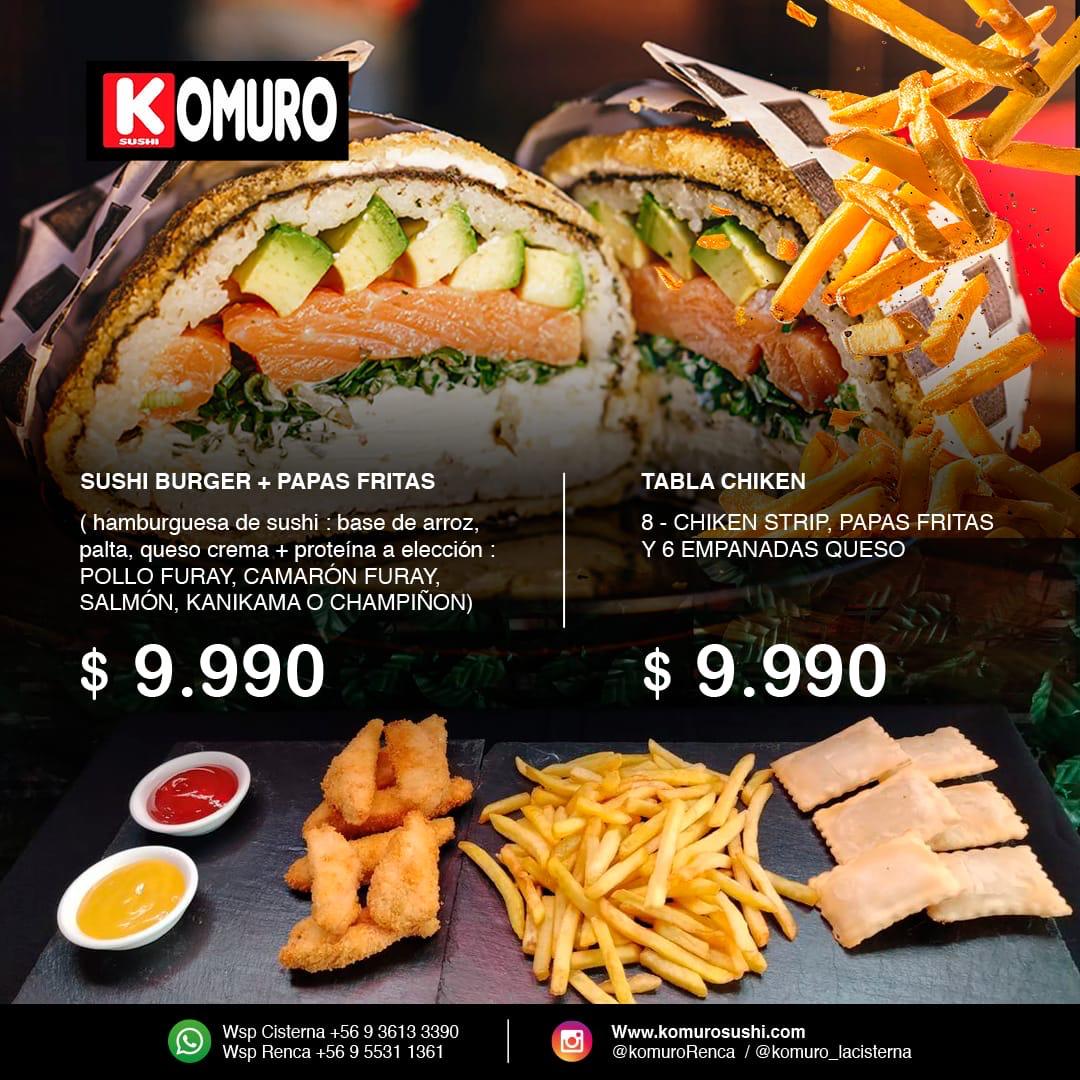 Sushiburguer + papas fritas